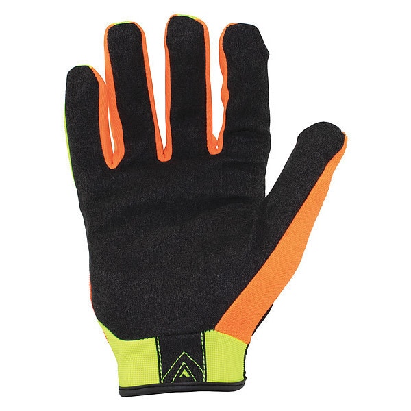Ironclad Performance Wear Command(TM) Hi-Vis Mechanics Touchscreen Gloves, Nylon Palm, Polyester Back, M, Orange/Yellow - IEX-HVP-03-M
