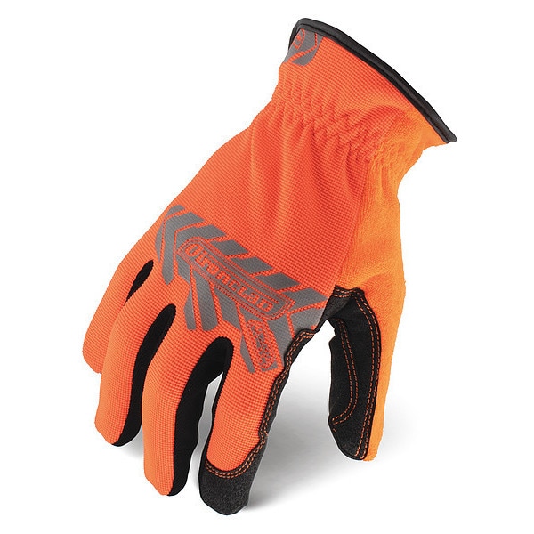 Ironclad Performance Wear Command(TM) Hi-Vis Mechanics Touchscreen Gloves, Nylon Palm, Polyester Back, L, Orange - IEX-HSO-04-L