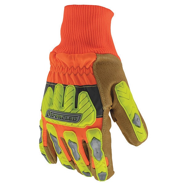 Ironclad Performance Wear Cold Protection Gloves, Pigskin Leather Palm, Knit Cuff, Orange/Tan, 1 PR - IEX-HVIP5-06-XXL