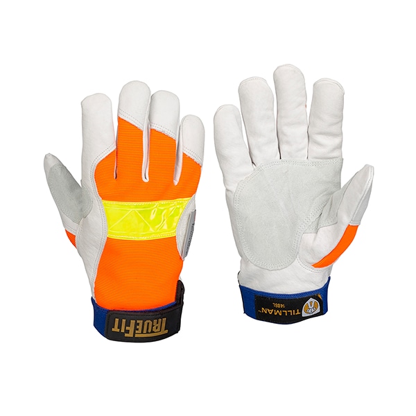 Tillman Hi-Vis Cold Protection Gloves, Grain Pigskin Leather Palm, Thinsulate Lining, Orange, Xl - 1486XL