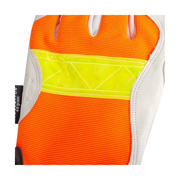 Tillman Hi-Vis Cold Protection Gloves, Grain Pigskin Leather Palm, Thinsulate Lining, Orange, Xl - 1486XL