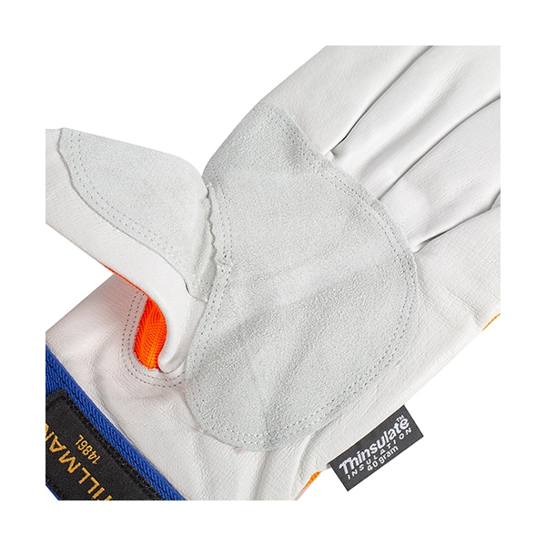 Tillman Hi-Vis Cold Protection Gloves, Grain Pigskin Leather Palm, Thinsulate Lining, Orange, Xl - 1486XL