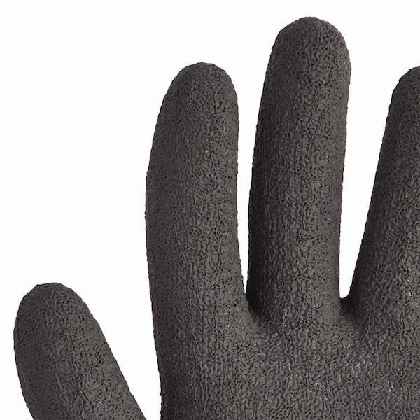 Kleenguard G40 Latex Coated Gloves, 270 mm Length, 11 X-Large, Poly/Cotton, Gray/Black, Pair, 12PK - KCC 97274