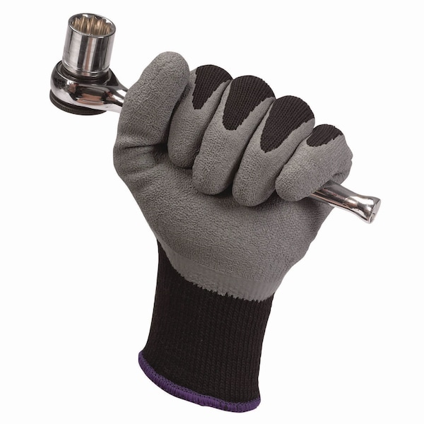 Kleenguard G40 Latex Coated Gloves, 270 mm Length, 11 X-Large, Poly/Cotton, Gray/Black, Pair, 12PK - KCC 97274