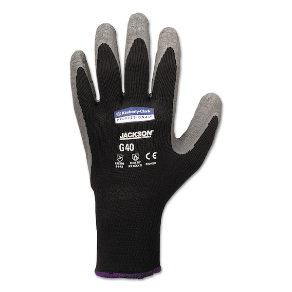 Kleenguard G40 Latex Coated Gloves, 270 mm Length, 11 X-Large, Poly/Cotton, Gray/Black, Pair, 12PK - KCC 97274