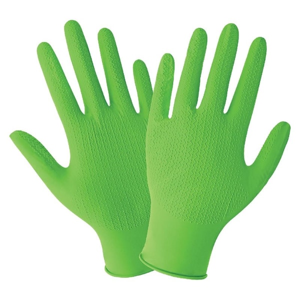 Global Glove Disposable Gloves, 6 mil Palm, Nitrile, Powder-Free, S, 100 PK, Hi-Vis Green - 945PF-S