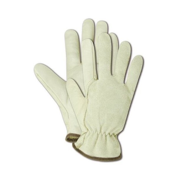 Magid Leather Drivers Gloves, Slip On Cuff, Wing Thumb Thumb, Tan, M 12 PK - B6547E-M