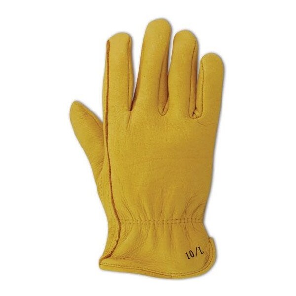 Magid Leather Drivers Gloves, Slip On Cuff, Keystone Thumb Thumb, Gold, M 12 PK - BU500-M