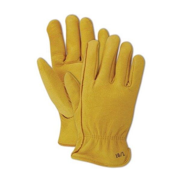 Magid Leather Drivers Gloves, Slip On Cuff, Keystone Thumb Thumb, Gold, M 12 PK - BU500-M