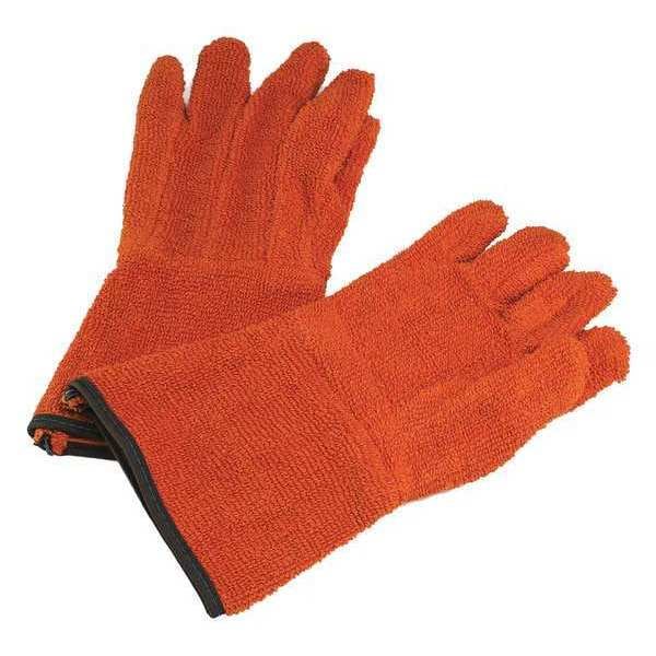 Sp Scienceware Gloves, Cotton Terry Cloth, 13 in L, Orange, 1 PR - H13201-0000