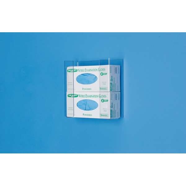 Zoro Select Glove Box Dispenser, PETG Plastic, Holds (2) Boxes , Clear , 11 in H x 11 in W x 4 in D - 3RZT2