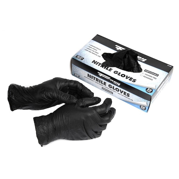 Forney Disposable Gloves, 5 mil Palm, Nitrile, Powdered, L - 53406