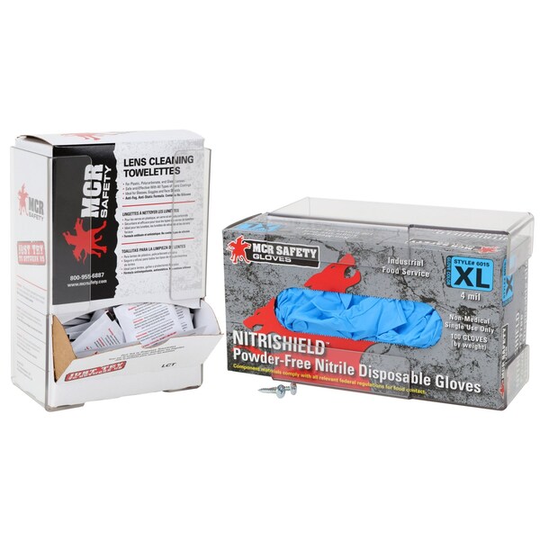 Mcr Safety Gloves, Disposable Glove/Towelette dispens 1slot - 100GT