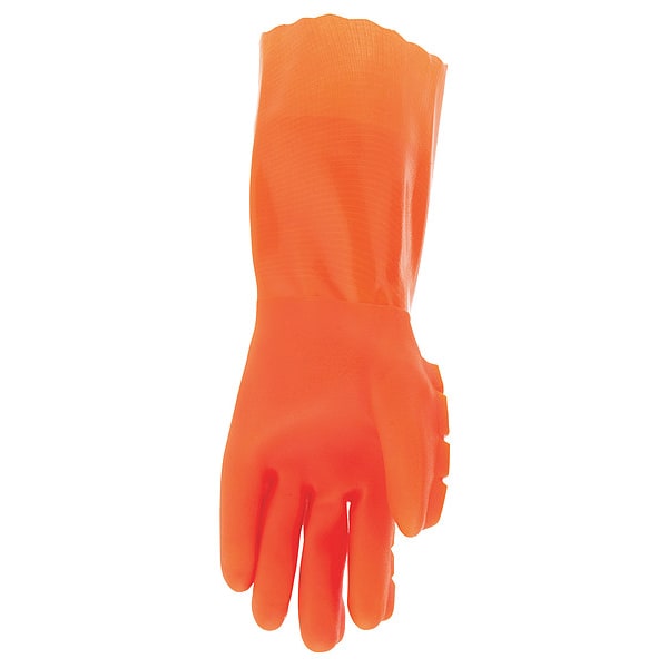 Mcr Safety N2658HVO Chemical Resistant Gloves, PVC, 14 in L, 15 ga, Orange, XL, 1 PR - N2658HVOXL