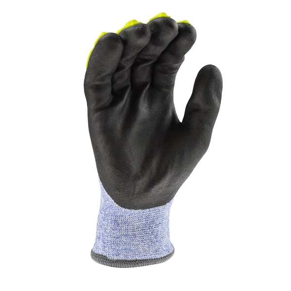 Radians Hi-Vis Cold Protection Cut-Resistant Gloves, 7 Ga Terry Acrylic Liner Lining, Blue / White, L (10) - RWG604L