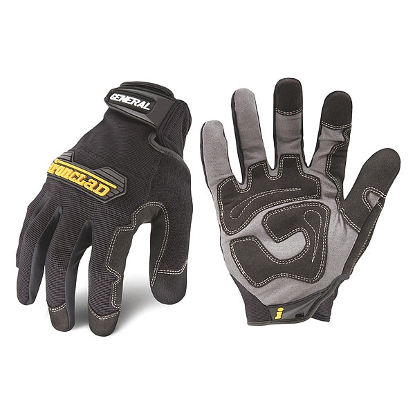 Ironclad Performance Wear General Utility(TM) Mechanics Gloves, Synthetic Leather Palm, Nylon Back, L, Black - GUG-04-L