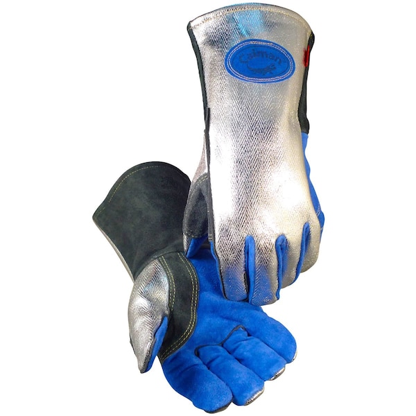 Caiman 1524 Welding Gloves, Gauntlet Cuff, Reinforced Thumb, Premium Cowhide, L, 1 PR - 1524
