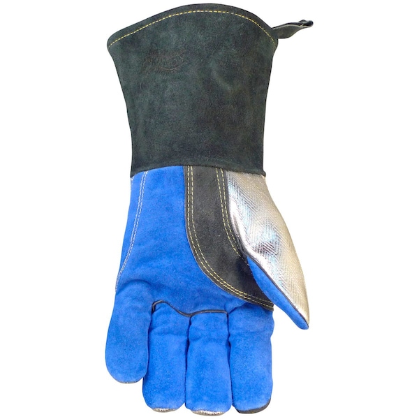 Caiman 1524 Welding Gloves, Gauntlet Cuff, Reinforced Thumb, Premium Cowhide, L, 1 PR - 1524