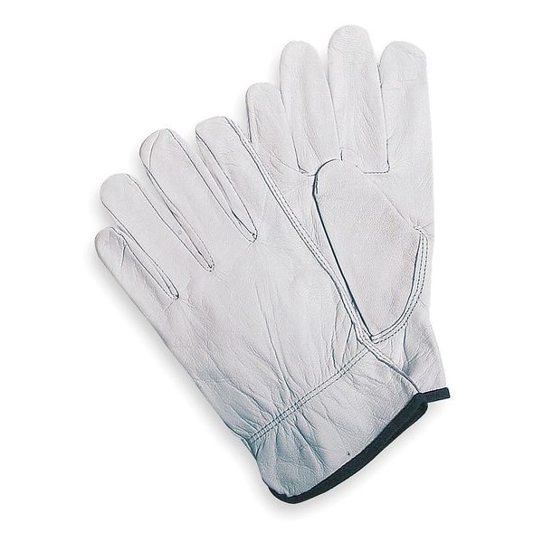 Condor Leather Drivers Gloves, Goatskin, Gunn Cut, Full Finger, Shirred Slip-On Cuff, Gray, XL - 1VT50
