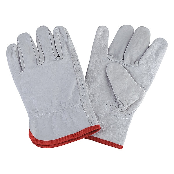 Condor Leather Drivers Gloves, Goatskin, Gunn Cut, Full Finger, Shirred Slip-On Cuff, Gray, XL - 1VT50