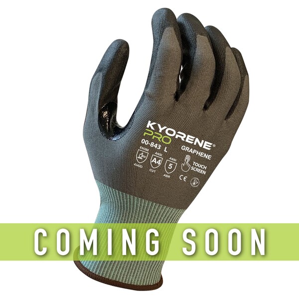 Kyorene Pro 18g Gray 
Graphene A4 Liner with Black Polyurethane
Palm Coating (XXL) PK Gloves - 00-843 (XXL)