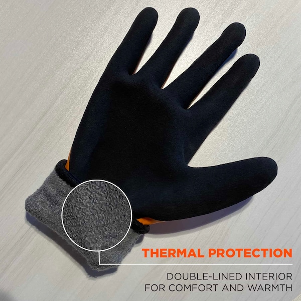 Ergodyne Orange Coated Waterproof Winter Work Gloves, XL, A5, PK144 - 7551-CASE
