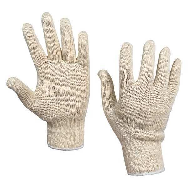 Partners Brand String Knit Cotton Gloves, Large, White, 12 Pairs/Case - GLV1010L