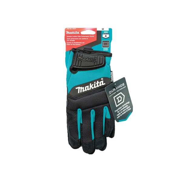 Makita Genuine Leather Palm Perform Gloves, M - T-04210