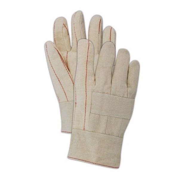 Magid Textile Gloves, Cotton, Band Top Cuff Natural, Men's (Fits Large), 12 PK - 95KBT