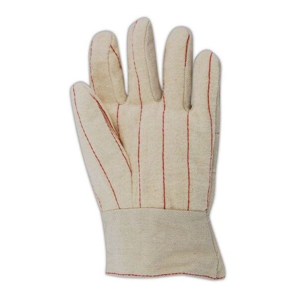 Magid Textile Gloves, Cotton, Band Top Cuff Natural, Men's (Fits Large), 12 PK - 95KBT