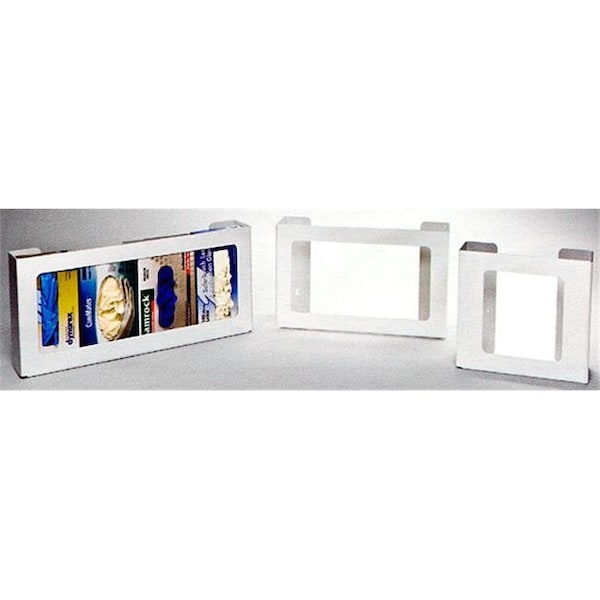 Rack Em Racks RackEm Racks 5116-W 4-Box RackEm Rackstal Plastic Box Glove Dispenser - White Heavy- Duty Plastic - 5116-W