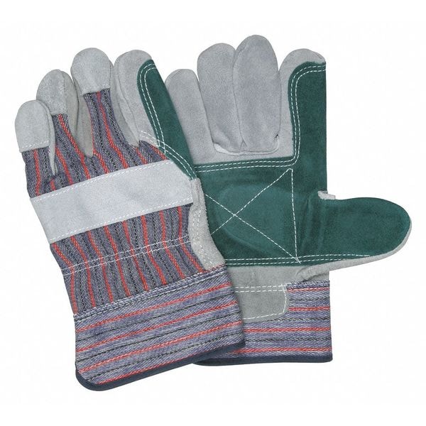 Mcr Safety Leather Palm Gloves, Safety Cuff Cuff, Wing Thumb, L, 12 PK - 1311JL