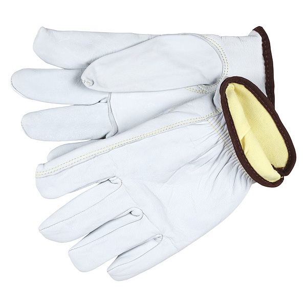 Mcr Safety Leather Gloves, Cut Level A4 , L 12 PK - 3613HL