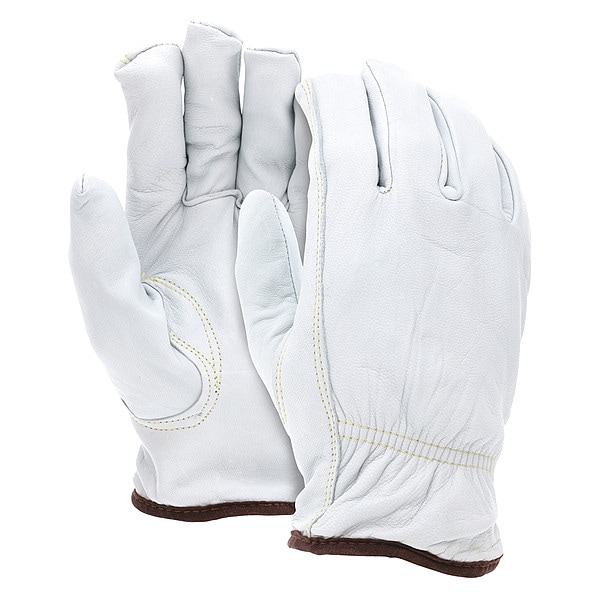 Mcr Safety Leather Gloves, Cut Level A4 , L 12 PK - 3613HL