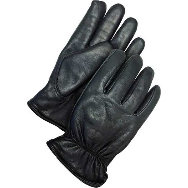 Bdg Leather Drivers Gloves, Goatskin Palm, Shirred Slip-On, Black, 1 PR - 20-9-1650-L