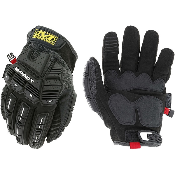 Mechanix Wear Mechanics Gloves, Synthetic Leather Back, Hook-and-Loop, Black/Gray - CWKMP-58-010