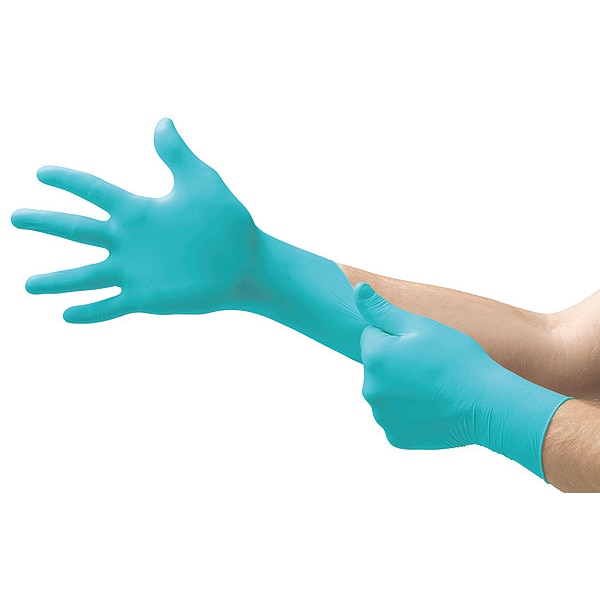 Ansell N96, Disposable Gloves, 3.9 mil Palm, Nitrile, Powder-Free, XL (10), 100 PK, Green - N964