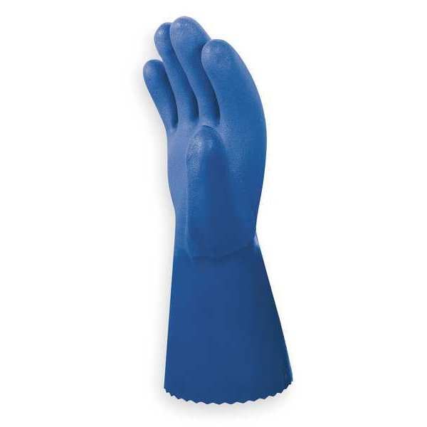 Showa 660 Chemical Resistant Gloves, PVC, 12 in L, 16 mil, Blue, S, 1 PR - 660S-07