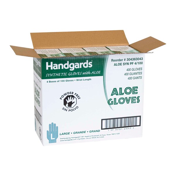 Handgards Handgards Aloe Powder Free Large Synthetic Gloves, PK400 - 304363043