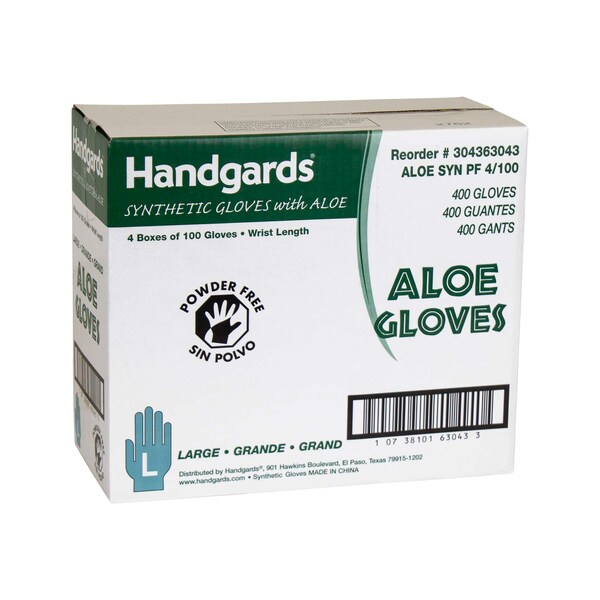 Handgards Handgards Aloe Powder Free Large Synthetic Gloves, PK400 - 304363043