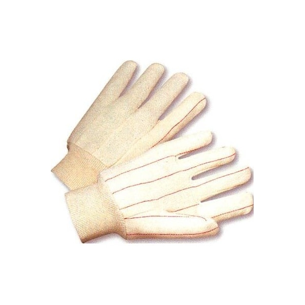 Magid Textile Gloves, Polyester/Cotton Blend, Knit Wrist Cuff Natural, Men's (Fits Large), 12 PK - 96KNI