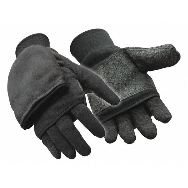 Refrigiwear Cold Protection Mitt Gloves, Reinforced PVC Palm Patch Palm, 40g Thinsulate/Tricot Lining, Black - 0404RBLKXLG