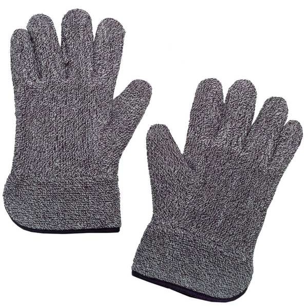 Condor Condor Heat Resistant Gloves, Terry Cloth, 450  Degrees F Max Temp., Slip-On Cuff Brown/White, 1 PR - 4JC94