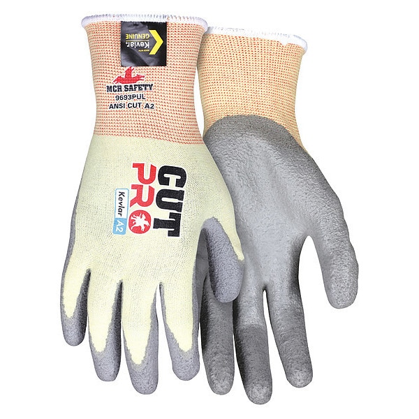 Mcr Safety Cut-Resistant Gloves, Cut Level A2 , Dipped , Polyurethane , Smooth , L 12 PK - 9693PUL