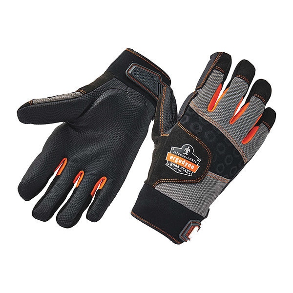Proflex By Ergodyne Mechanics Anti-Vibration Gloves, L, Black - 9002