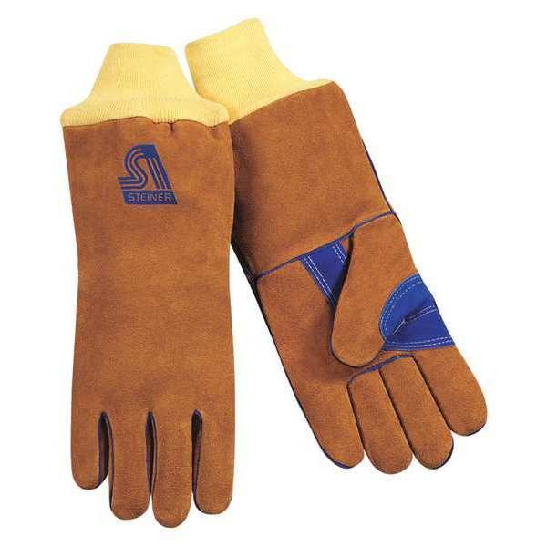 Steiner Welding Gloves, Knit Cuff, Wing Thumb, Premium Cowhide, L, 1 PR - 2119B-KSC-L