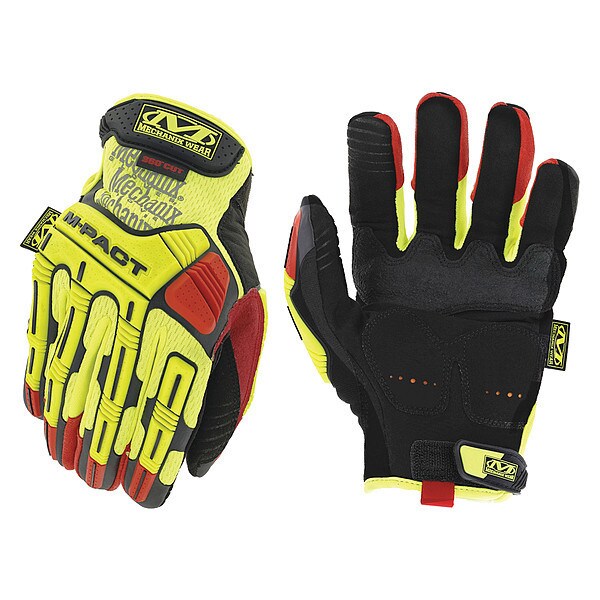 Mechanix Wear Hi-Viz M-Pact(R) D4-360 Hi-Vis Cut Resistant Impact Gloves, Synthetic Leather Palm, 9 - SMP-X91-009
