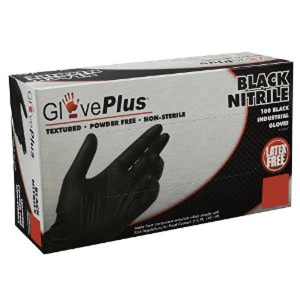 Ammex Disposable Gloves, 5 mil Palm, Nitrile, Powder-Free, XL, Black - AMXGPNB48100