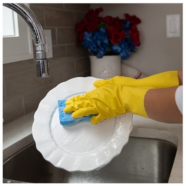 O-Cedar Playtex HandSaver Reusable Gloves, XL, Latex/Neoprene/Nitrile, Yellow - 163670