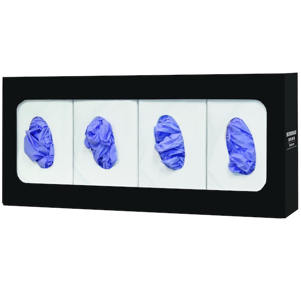 Bowman Dispensers Glove Dispenser, Metal, Black, Quad - GL048-0420